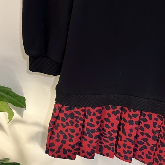 KINLY dress Black Drop Waist Terry Leopard Dress Small - Picture 11 of 13